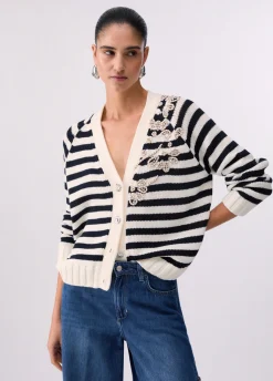 Cardigan con ricami gioiello