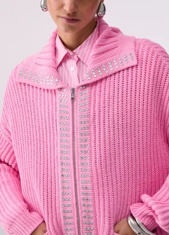 Cardigan con strass