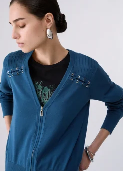 Cardigan con stringhe