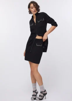 Cardigan con zip e cintura