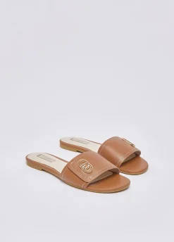 Ciabatte flat in pelle