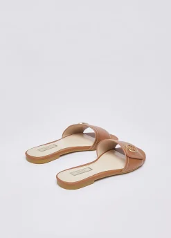 Ciabatte flat in pelle