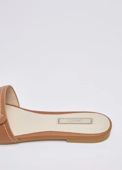 Ciabatte flat in pelle