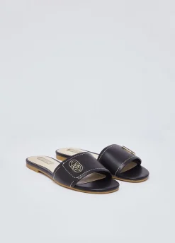 Ciabatte flat in pelle