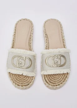Ciabatte in corda con maxi logo