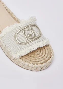 Ciabatte in corda con maxi logo