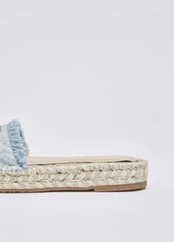 Ciabatte in denim con maxi logo