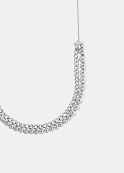 Collana con perle metalliche