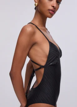 Costume intero zebrato