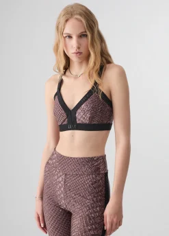 Crop top con stampa animalier
