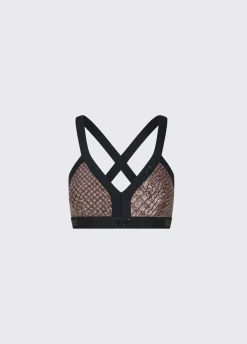 Crop top con stampa animalier