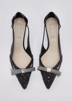 Décolleté glitter con cut-out