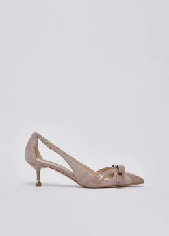 Décolleté in suede con cut-out