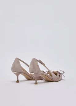 Décolleté in suede con cut-out