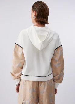 Felpa con cappuccio e dettagli in organza