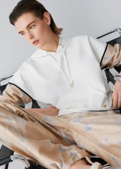 Felpa con cappuccio e dettagli in organza