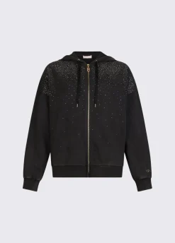 Felpa con cappuccio e strass