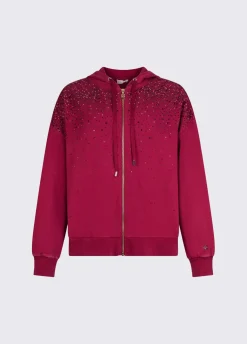 Felpa con cappuccio e strass
