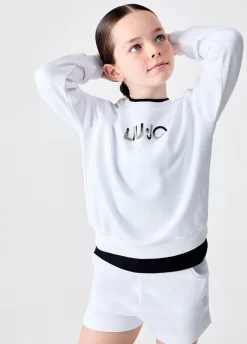 Felpa con logo e strass