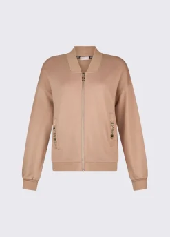 Felpa con zip e dettagli chain