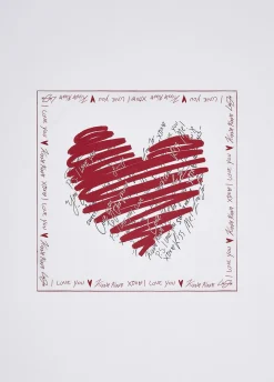 Foulard con stampa cuore