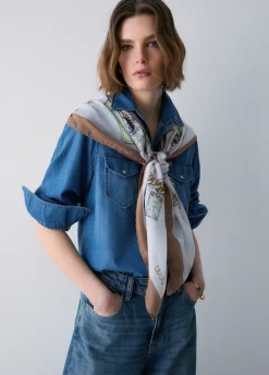 Foulard grande con stampa