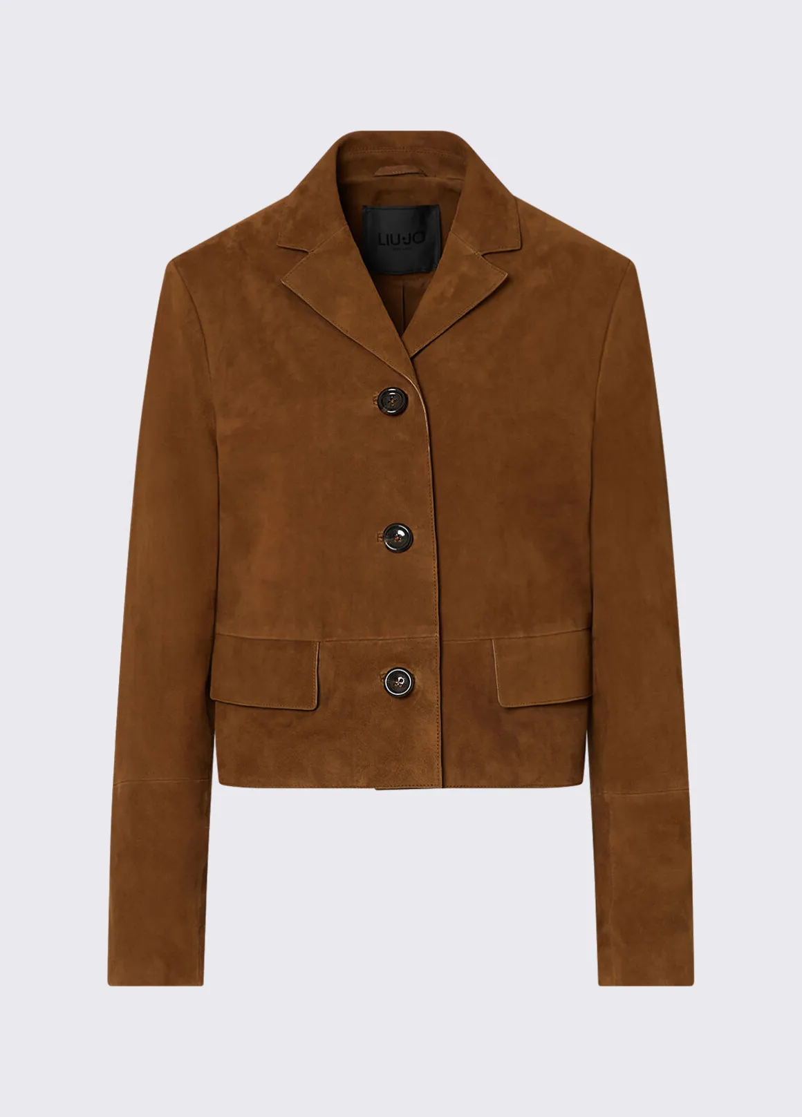 Giacca boxy in pelle scamosciata
