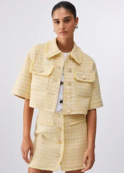 Giacca cropped in bouclé