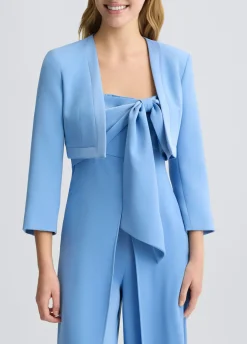 Giacca cropped in envers satin