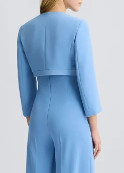 Giacca cropped in envers satin