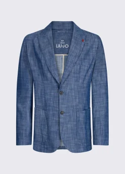 Giacca in denim chambray