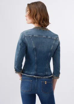 Giacca in denim con catene gioiello