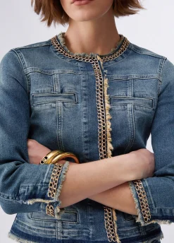 Giacca in denim con catene gioiello