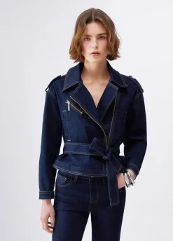 Giacca in denim con cintura