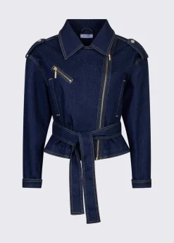 Giacca in denim con cintura