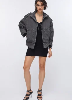 Giacca in denim con ricamo dietro