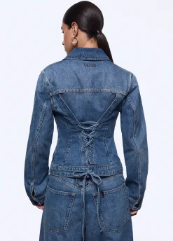 Giacca in denim con stringhe