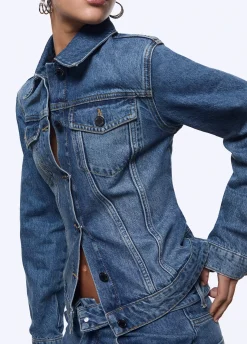 Giacca in denim con stringhe