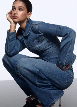 Giacca in denim con stringhe
