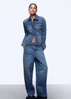 Giacca in denim con stringhe