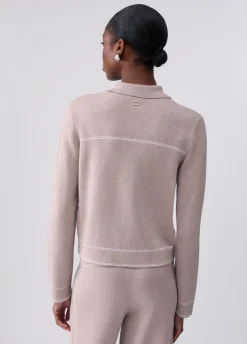 Giacca in maglia con perline