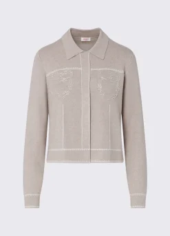 Giacca in maglia con perline