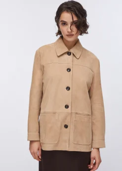 Giacca in pelle scamosciata