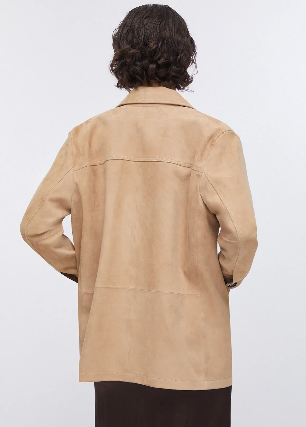Giacca in pelle scamosciata