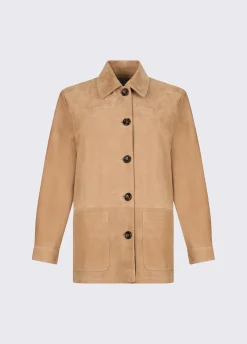Giacca in pelle scamosciata