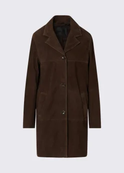 Giacca lunga in suede