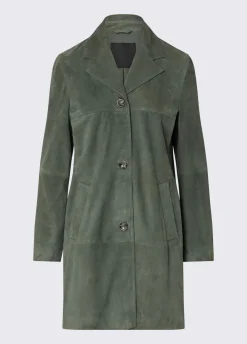Giacca lunga in suede