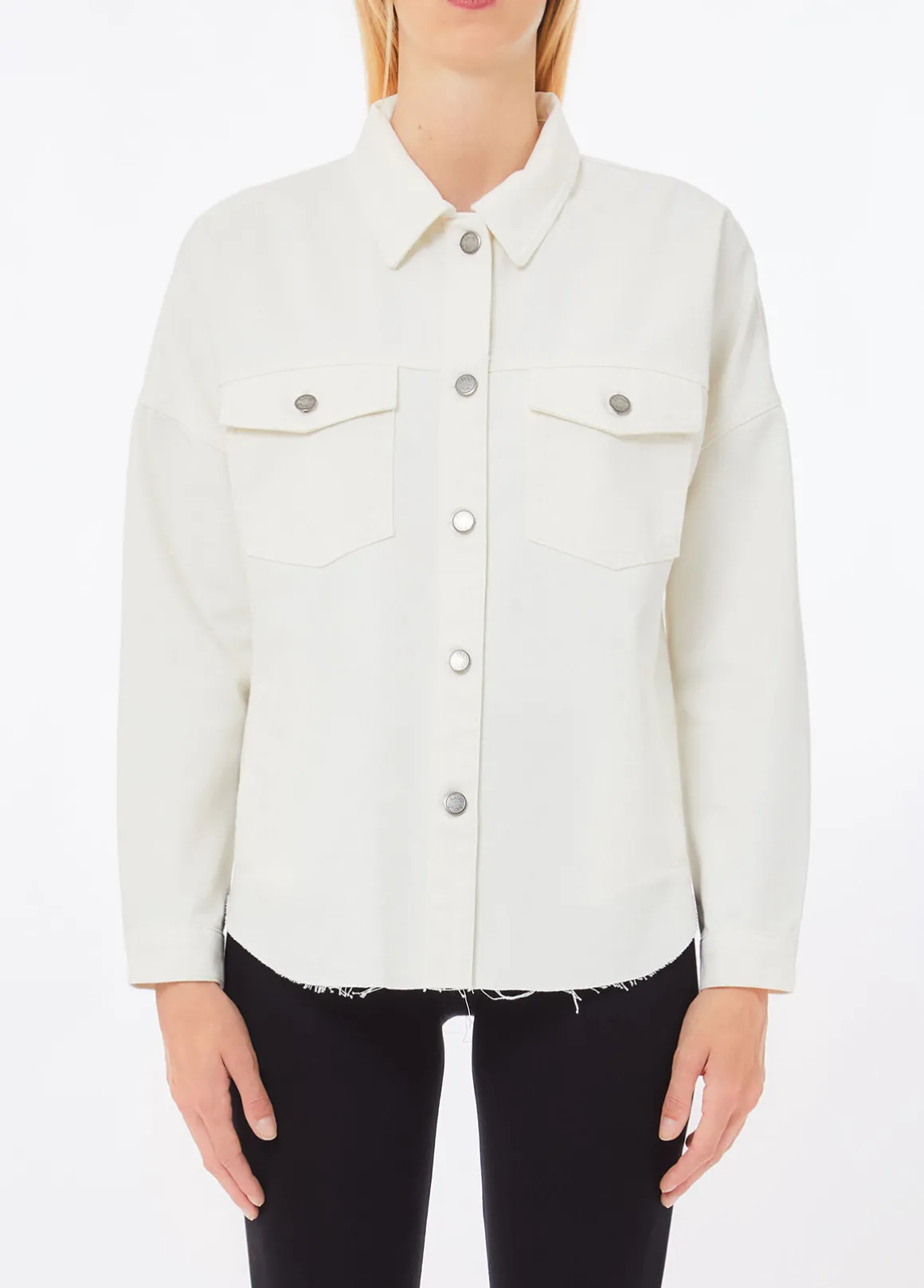 Giacca overshirt con maxi logo