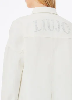 Giacca overshirt con maxi logo