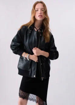 Giacca oversize in pelle